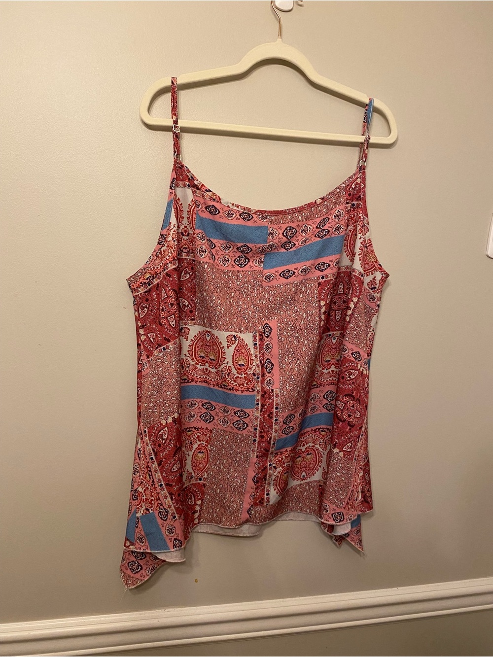Women's Pink Paisley Print Cami Tank Top